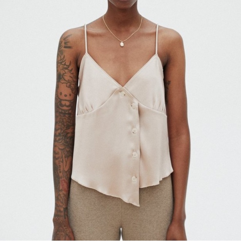 Nanushka Cream Button-Front Tank Top